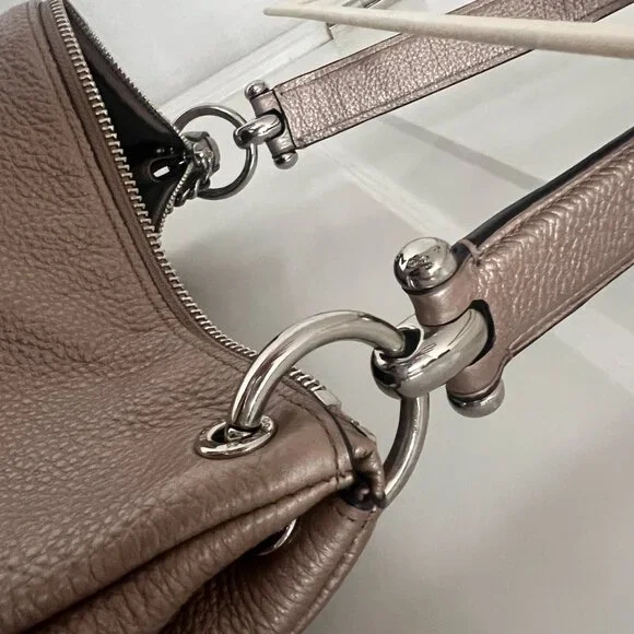 Coach Mia Shoulder Bag Pebbled Leather Metallic F29137 - Picture 4 of 5